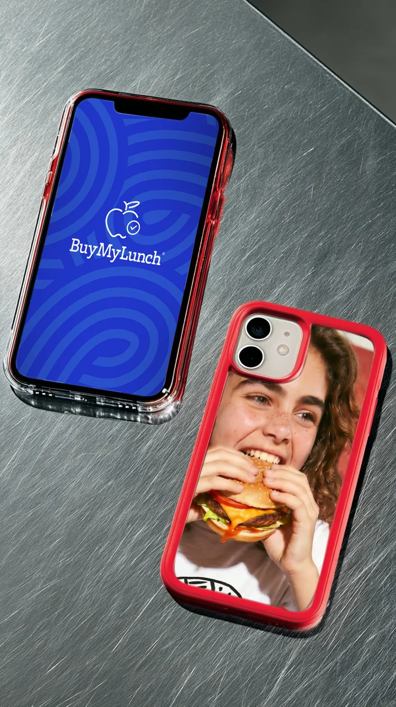 Buy My Lunch ordering app shown on a phone