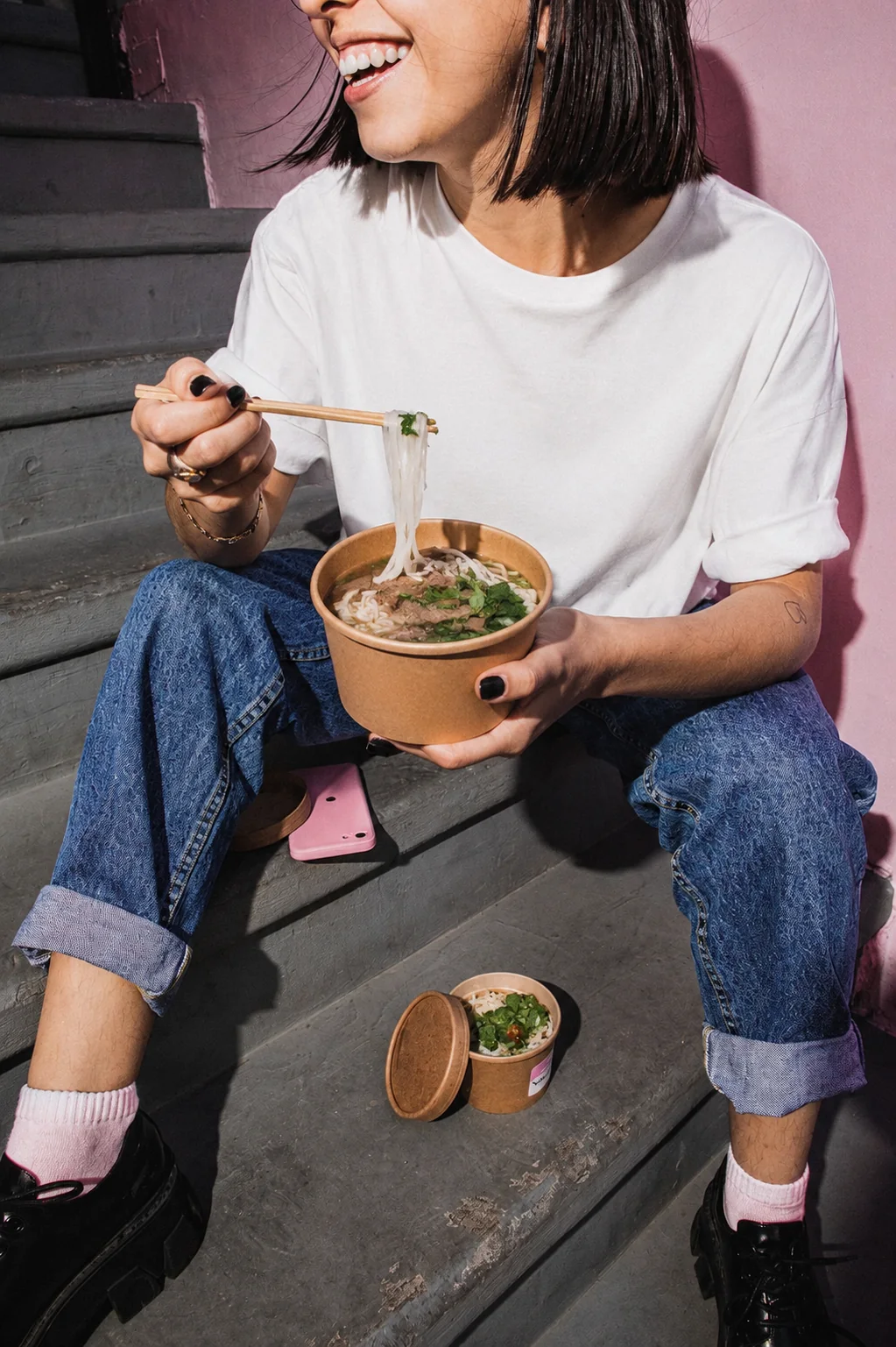 Noodle bowl made for school lunch