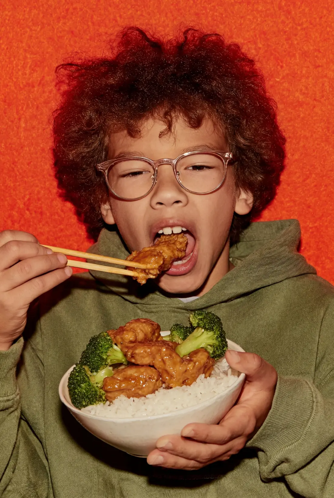 Student enjoying a fresh restaurant lunch